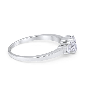 Solitaire Engagement Ring Oval Simulated CZ 925 Sterling Silver
